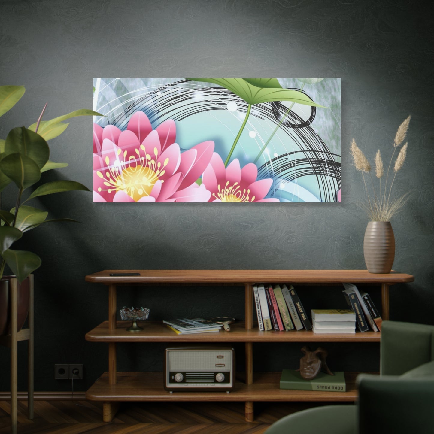 Lotus Blossom Matte Canvas Wall Art — Stretched 1.25" Decorative Print