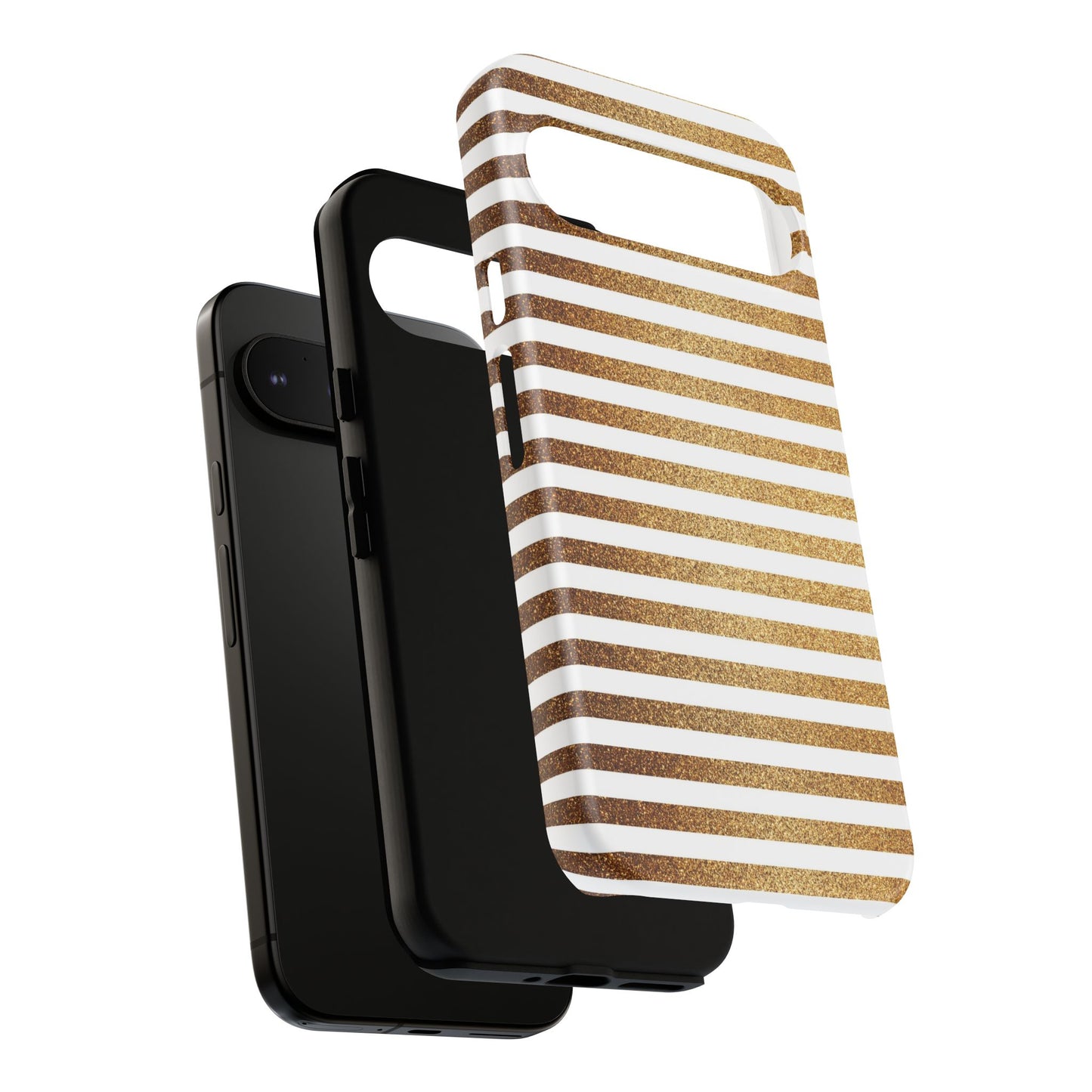 Glamorous Gold Striped Phone Case | Tough Cases, Stylish Phone Cover, Chic Accessories, Gift for Her, Fashionable Tech