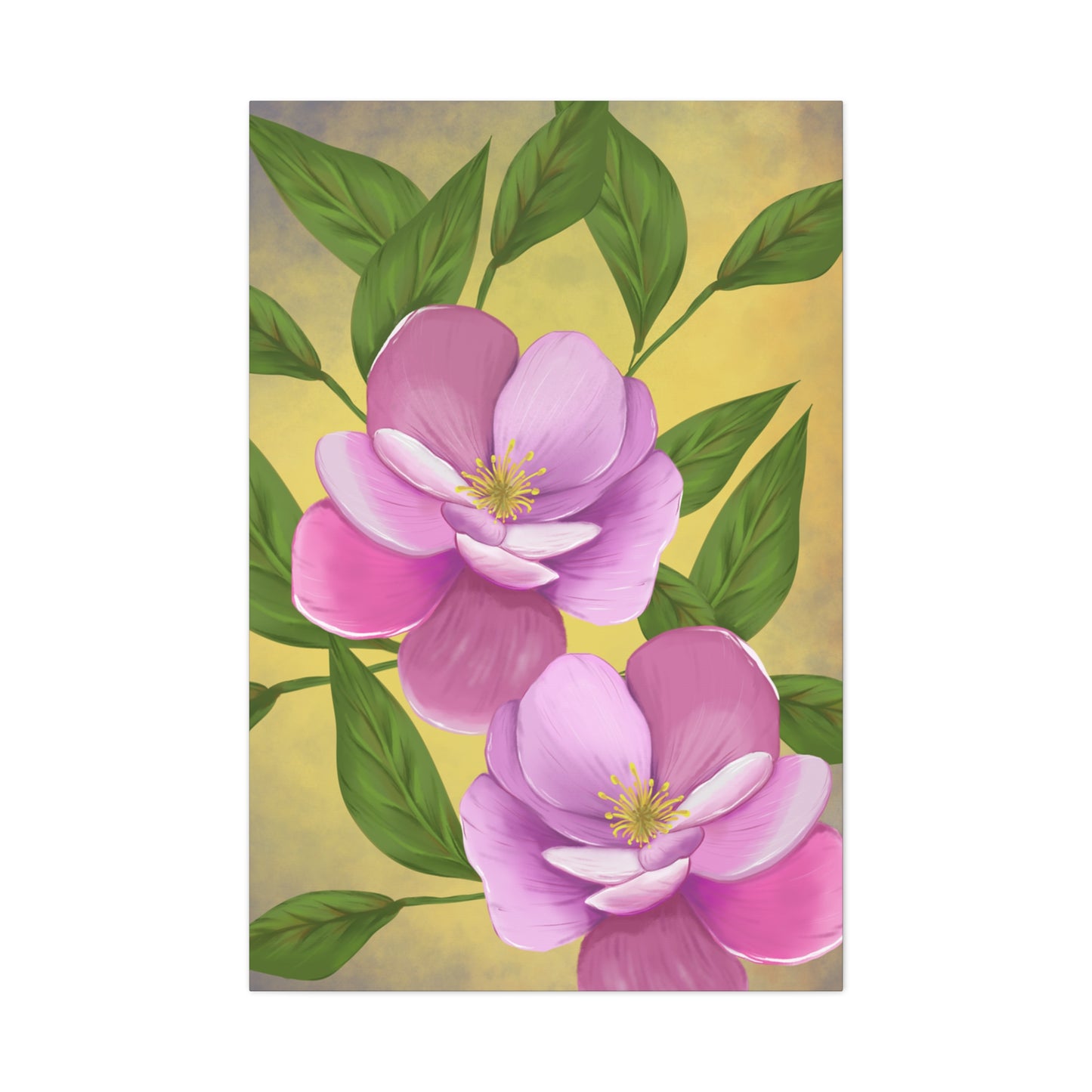 Matte Canvas, Stretched, 1.25" Tulips Pink and Purple Flowers