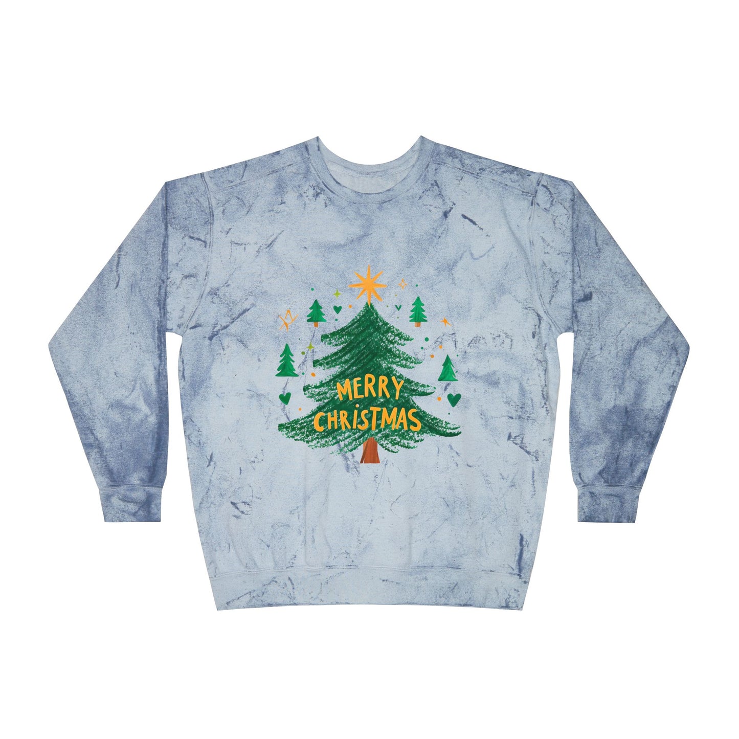 Merry Christmas Color Blast Crewneck Sweatshirt, Unisex Holiday Sweatshirt, Cozy Sweatshirt Gift, Festive Apparel, Christmas Sweater