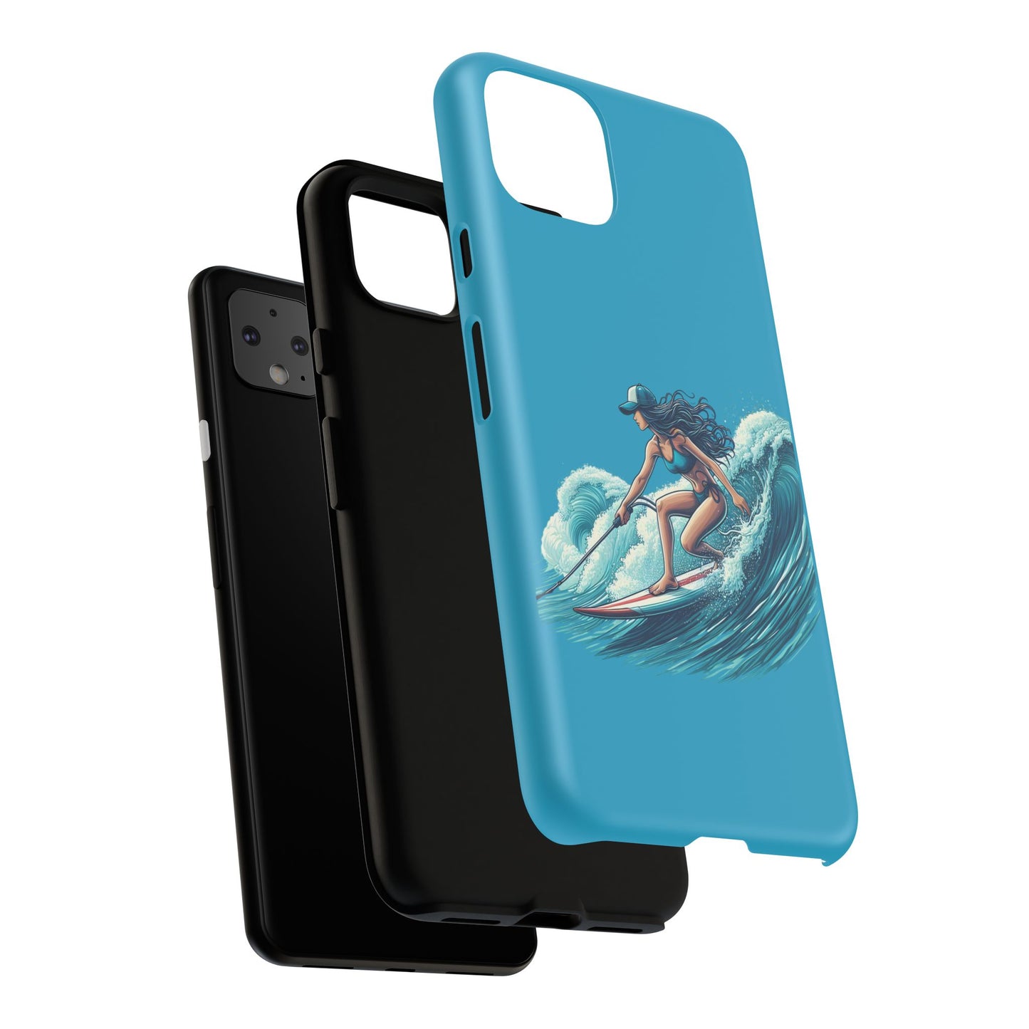 Surfing Phone Case, Coastal Vibes Phone Cover, Tough Cases for Beach Lovers, Ocean Art Phone Accessories, Summer Gift Idea