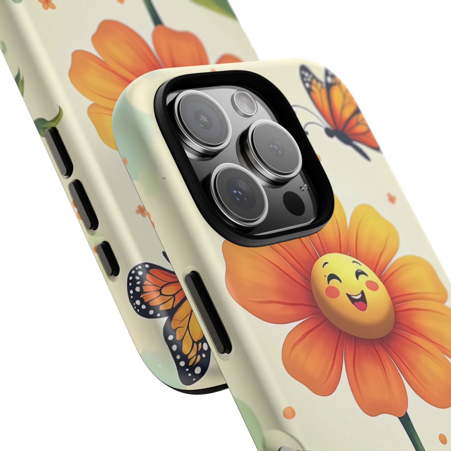Floral Phone Case with Butterfly Design, Cute Flower Phone Cover for Nature Lovers, Eco-Friendly Gift, Spring Vibes, Birthday Present
