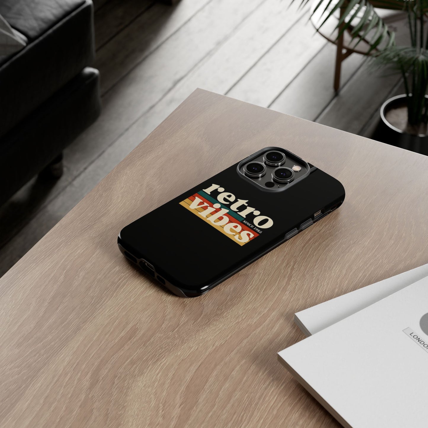 Retro Vibes Phone Case, Tough Phone Cover, Vintage Style Case, Gift for Music Lovers, Retro Aesthetic Accessory