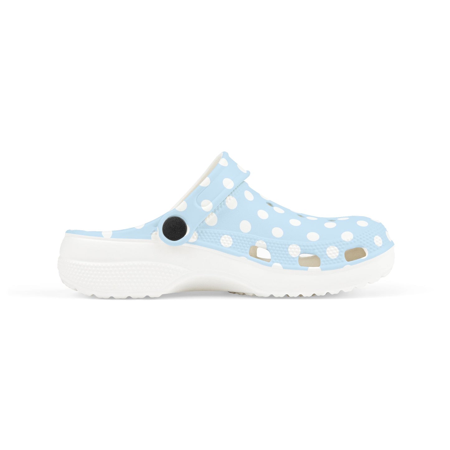 Kids Polka Dot EVA Foam Clogs — Light Blue Slip‑On Casual Shoes