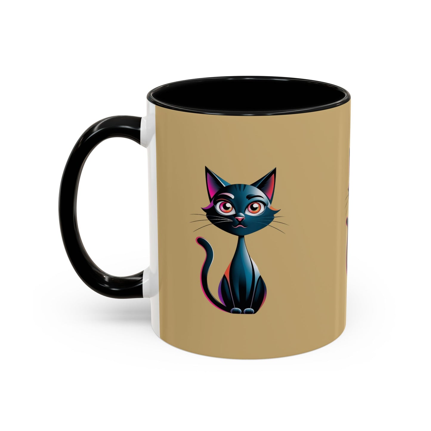 Cute Cat Accent Coffee Mug - Perfect for Cat Lovers, Gift for Birthdays, Home Decor, Animal Enthusiasts, Fun Kitchenware