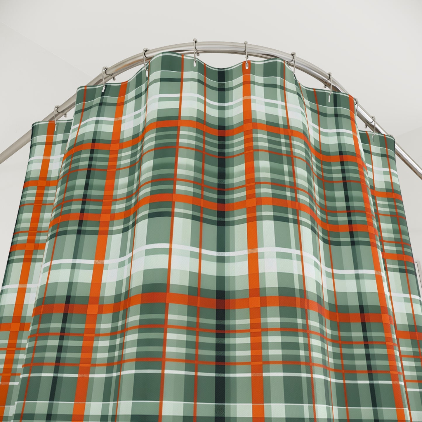 Cozy Plaid Shower Curtains, Rustic Bath Decor, Christmas Bathroom Accessory, Farmhouse Style, Plaid Print Shower Curtain