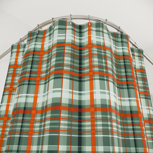 Cozy Plaid Shower Curtains, Rustic Bath Decor, Christmas Bathroom Accessory, Farmhouse Style, Plaid Print Shower Curtain