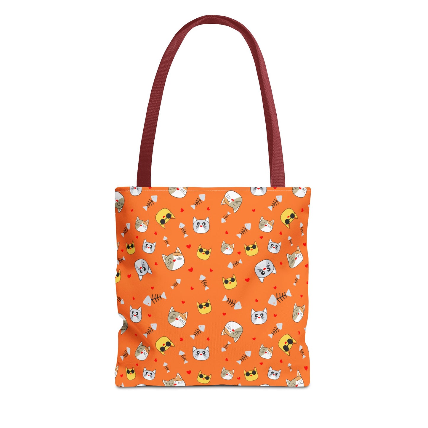 Cute Cat Pattern Tote Bag, Fun Shopping Bag, Gift for Cat Lovers, Halloween Decor, Reusable Everyday Tote