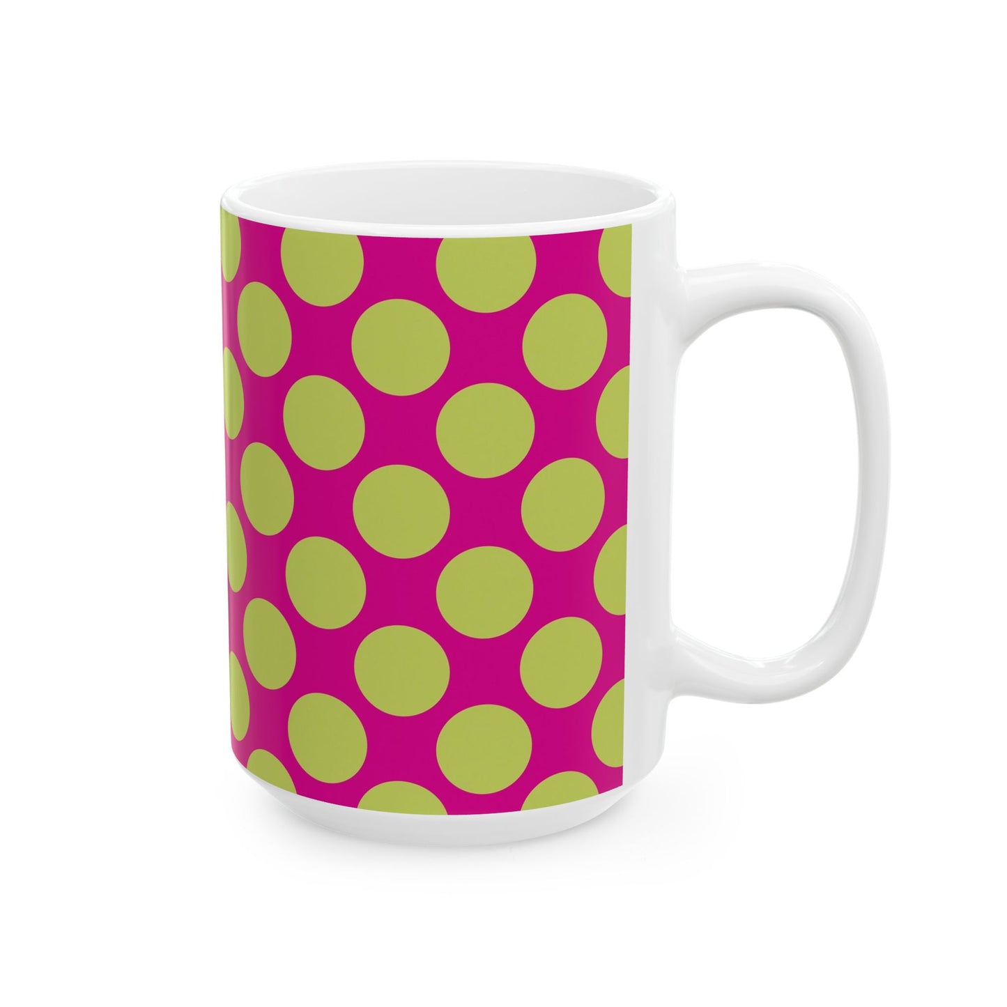 Vibrant Polka Dot Ceramic Mug - Fun Coffee Cup, Colorful Drinkware Home Decor,