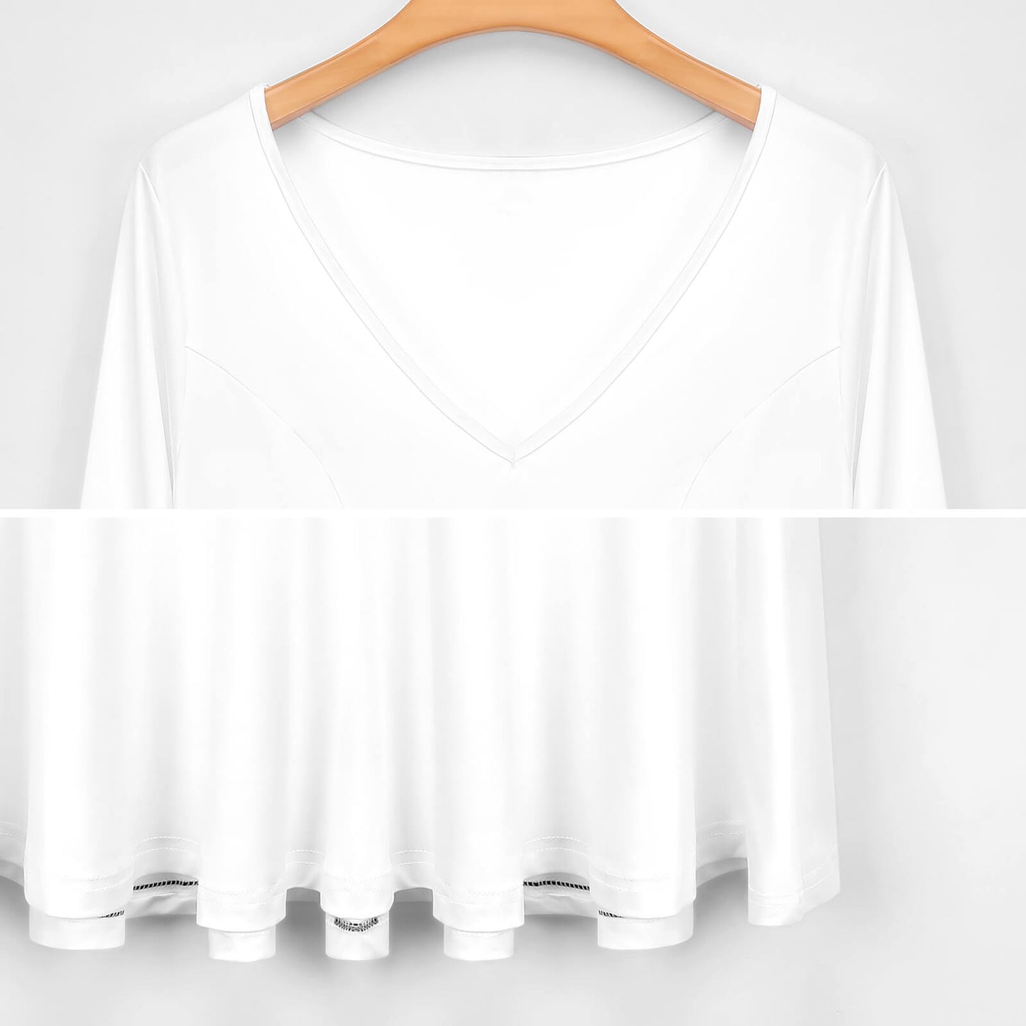 Plus Size V-neck Long Sleeve Dress B829 (All-Over Printing)