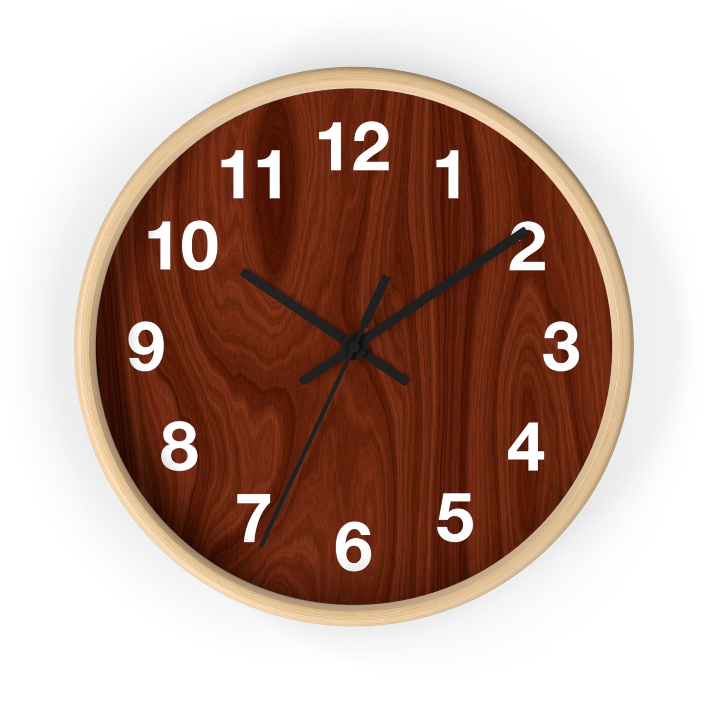 Natural Wood Wall Clock, Rustic Home Decor, Boho Style Clock, Modern Design, Gift for Housewarming, Office Clock