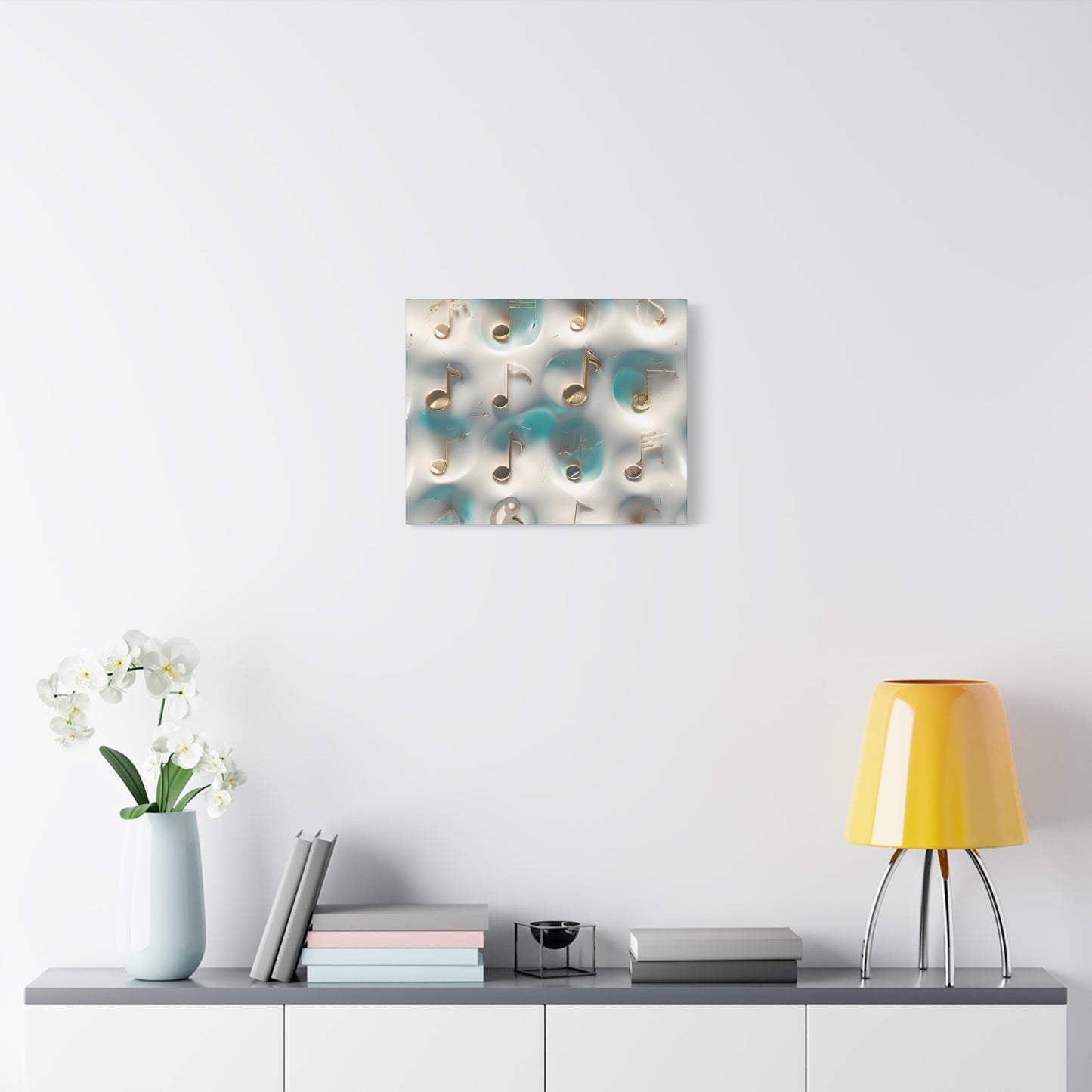 Musical Notes Wall Art Canvas, Elegant Home Decor, Perfect for Musicians, Music Lovers, Gifts for Music Teachers, Unique Art Piece
