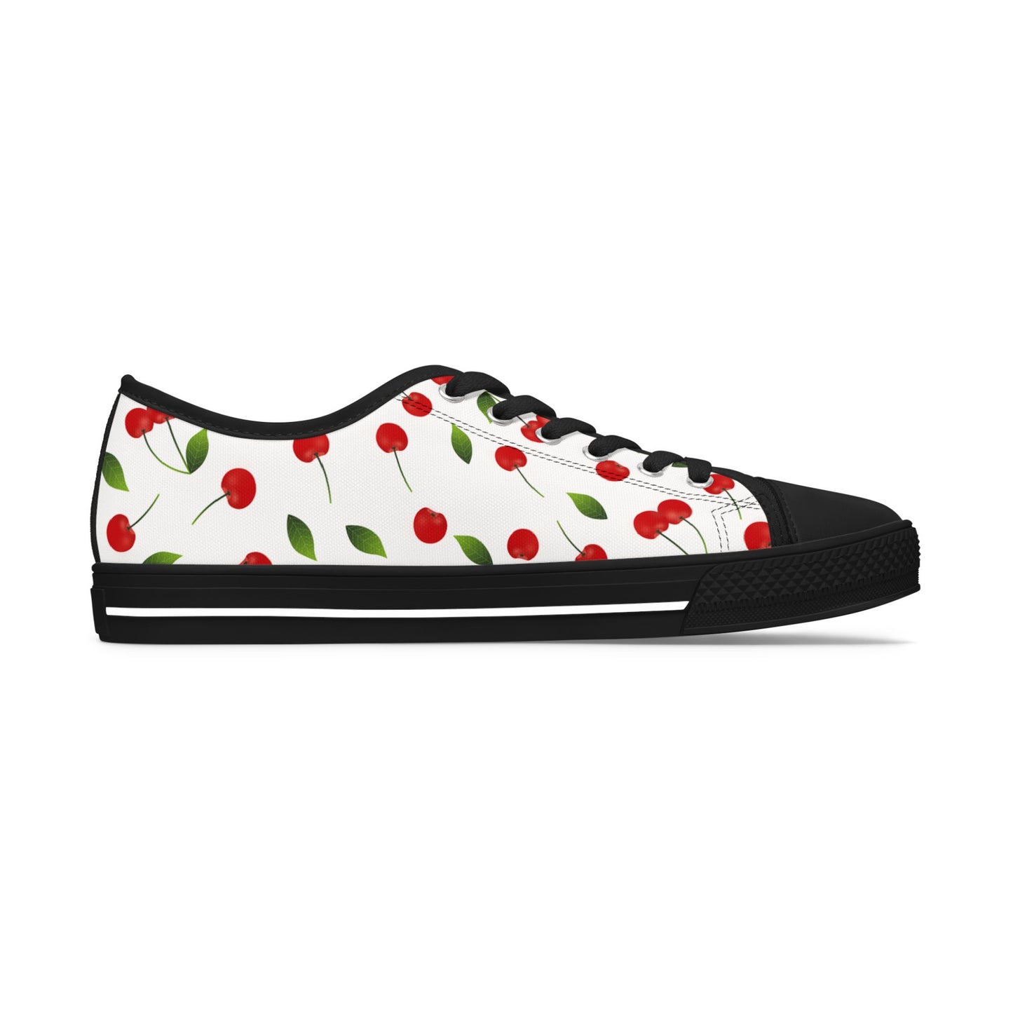 Cherry Print Low Top Sneakers — Women's Cute Summer Casual Shoes