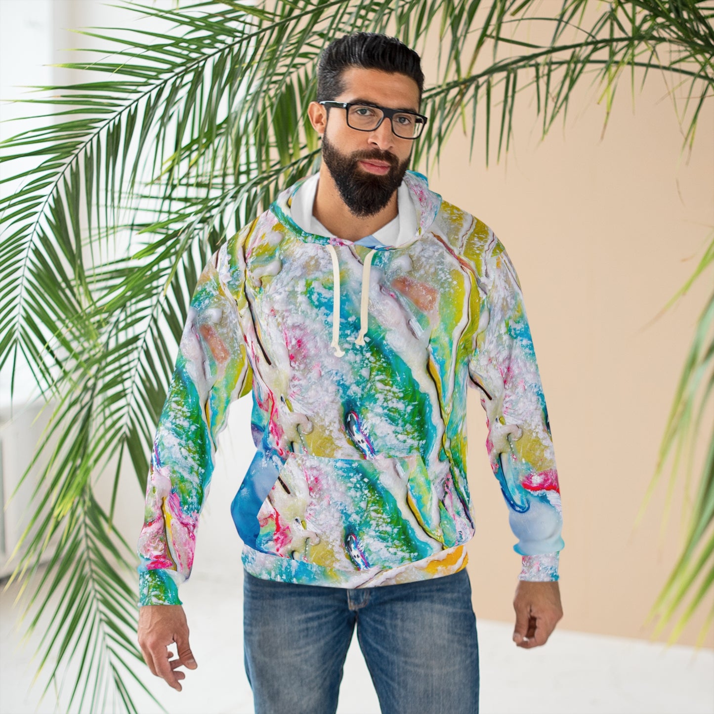 Vibrant Abstract Unisex Pullover Hoodie, Colorful Art Hoodie, Perfect for Casual Outfits, Unique Gift, Cozy Layering
