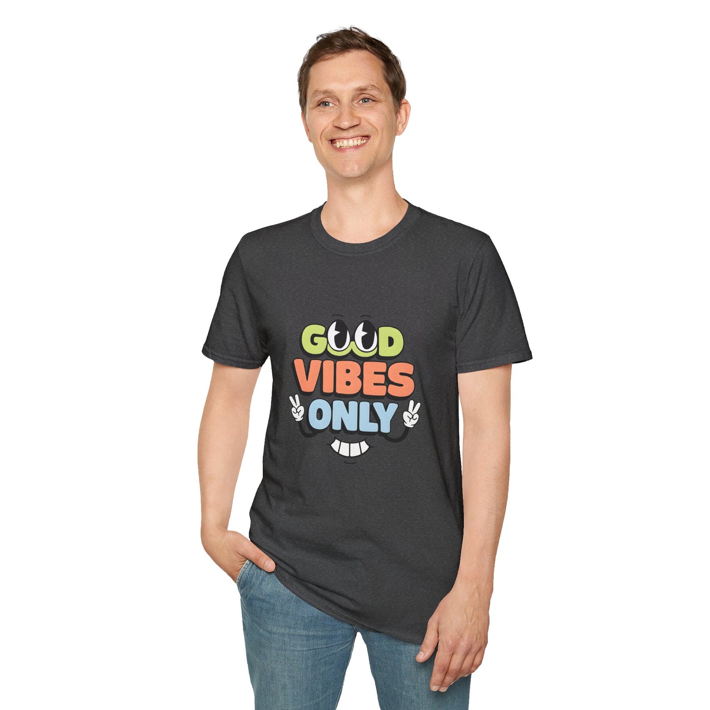 Good Vibes Only T-Shirt — Retro Smiley Graphic Tee