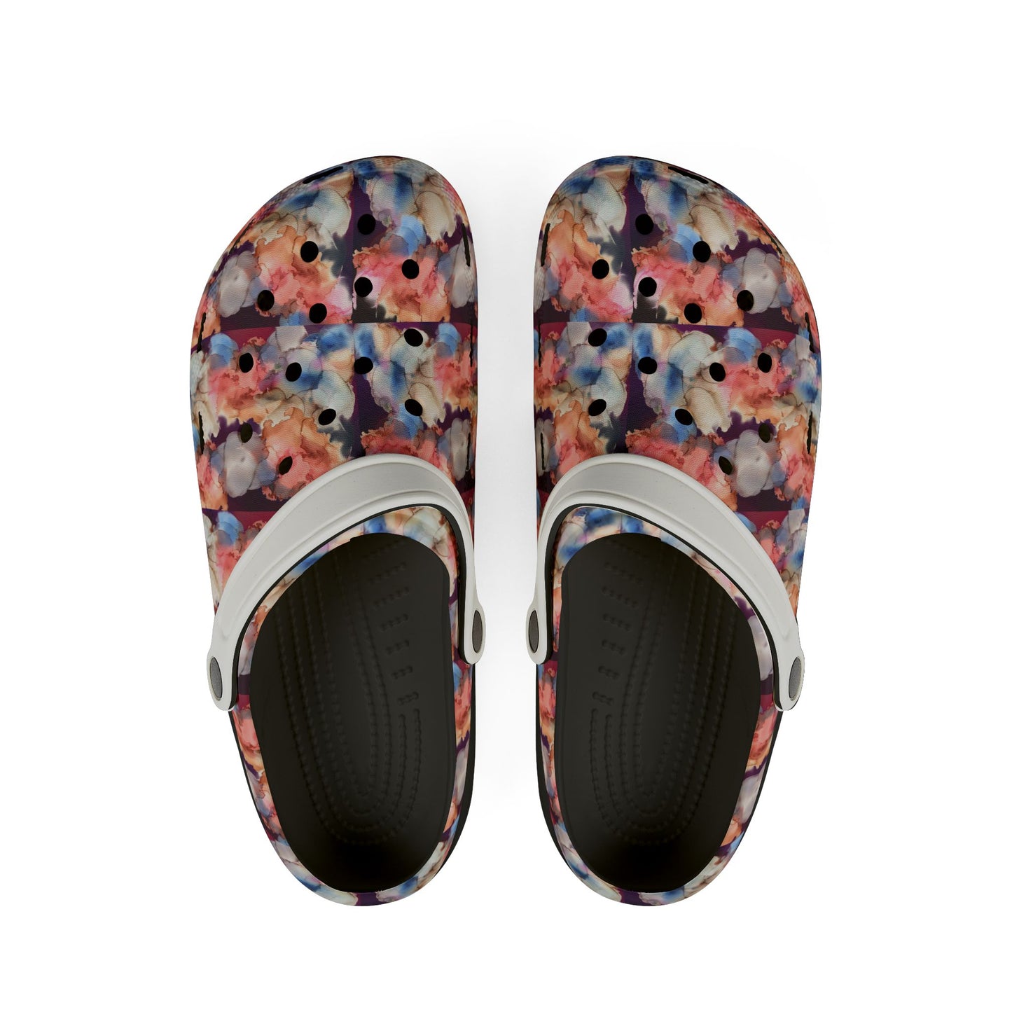 Floral Splash EVA Foam Clogs — Lightweight Garden & Beach Shoes