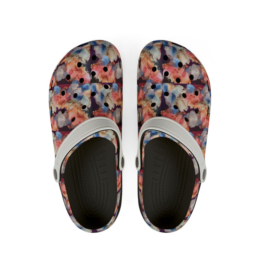 Floral Splash EVA Foam Clogs — Lightweight Garden & Beach Shoes