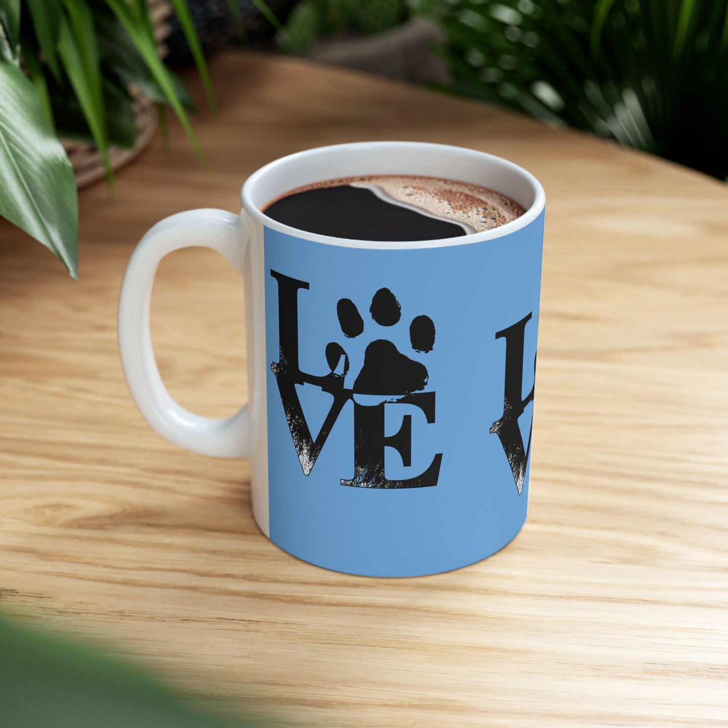 Paw Print Love Mug, Dog Lover Gift, Pet Owner Coffee Cup, Animal Rescue Mug, Cute Pet-Themed Drinkware