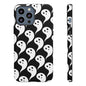 Ghost Pattern Phone Case, Cute Ghost Cell Phone Cover, Halloween Accessory, Spooky Gift, Black and White Phone Case
