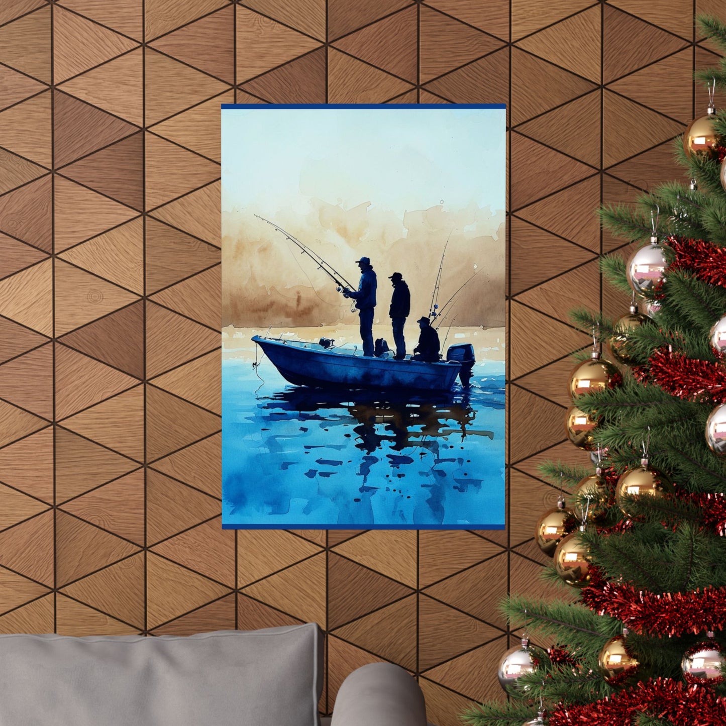 Fishing Adventure Matte Vertical Posters, Watercolor Art Print, Wall Decor,