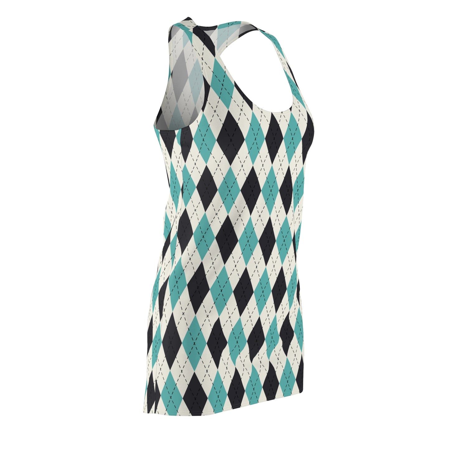 Stylish Argyle Women's Racerback Dress, Perfect for Summer, Beach, and Casual Outings, Trendy Floral Print Dress, Everyday Wear