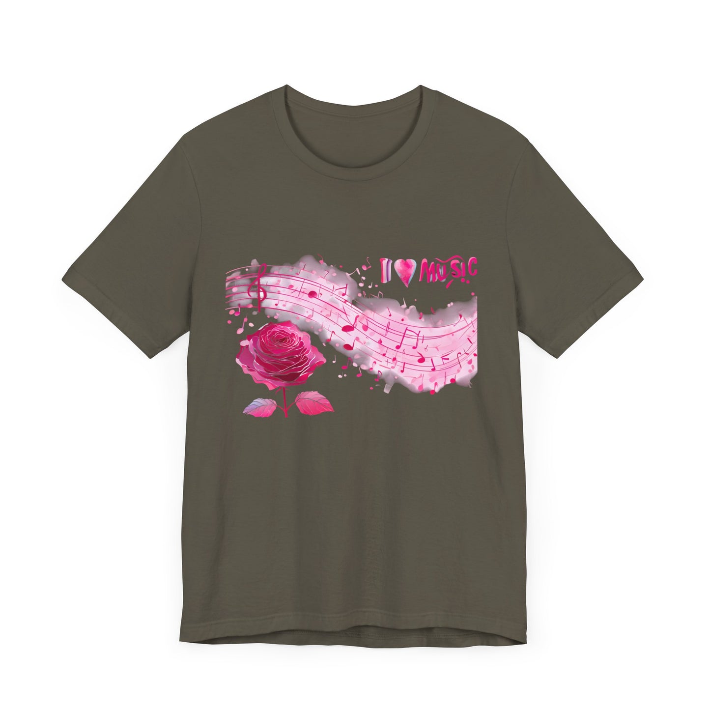 I Love Music Tee, Music Lover Shirt, Floral Music Notes Top