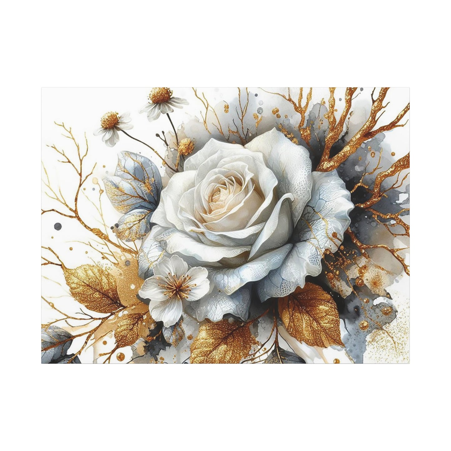 Matte Canvas, Stretched, 1.25" - Gold and Black