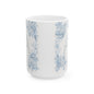 Blue Floral Monogram Ceramic Mug (11oz/15oz)