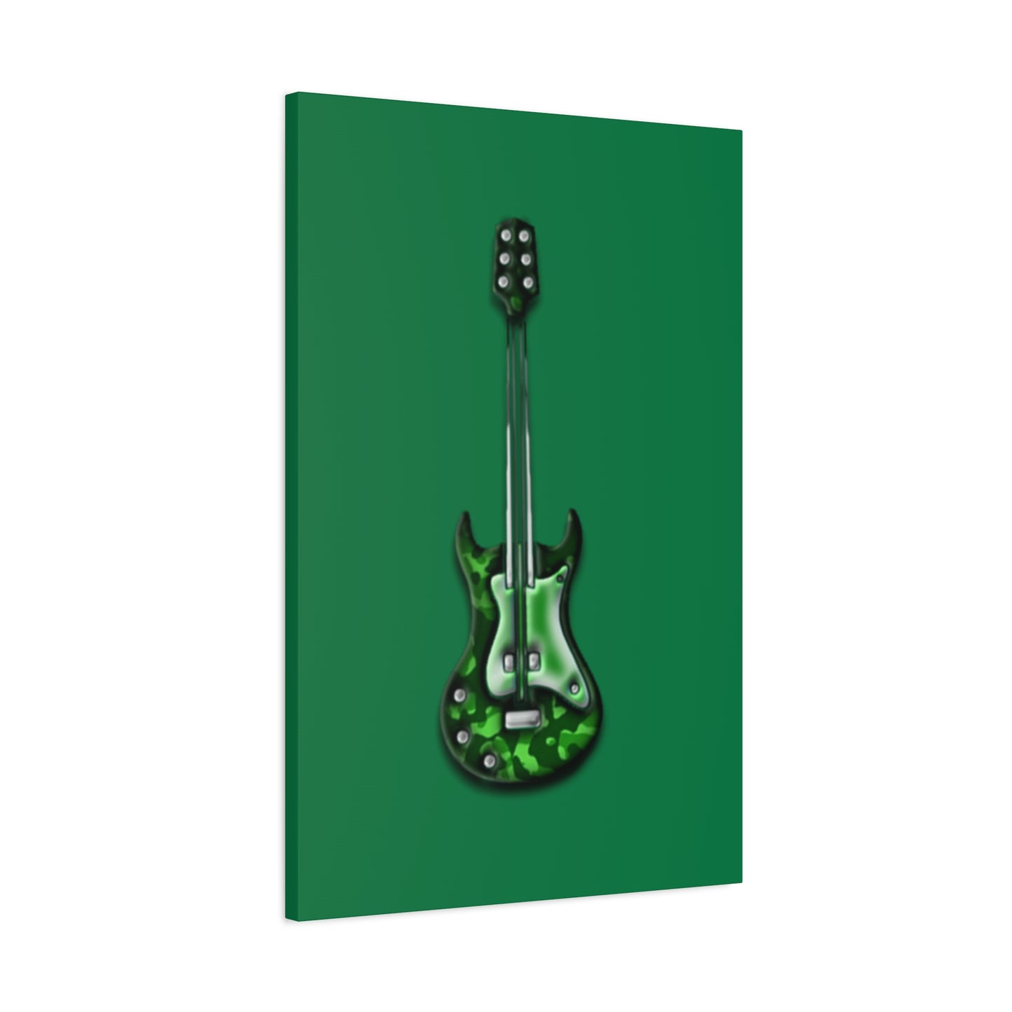 Green Electric Guitar Canvas Art, Music Wall Decor, Rock n Roll Gift, Guitar Lover's Art, Stretched Green Canvas, Home Theater Decor