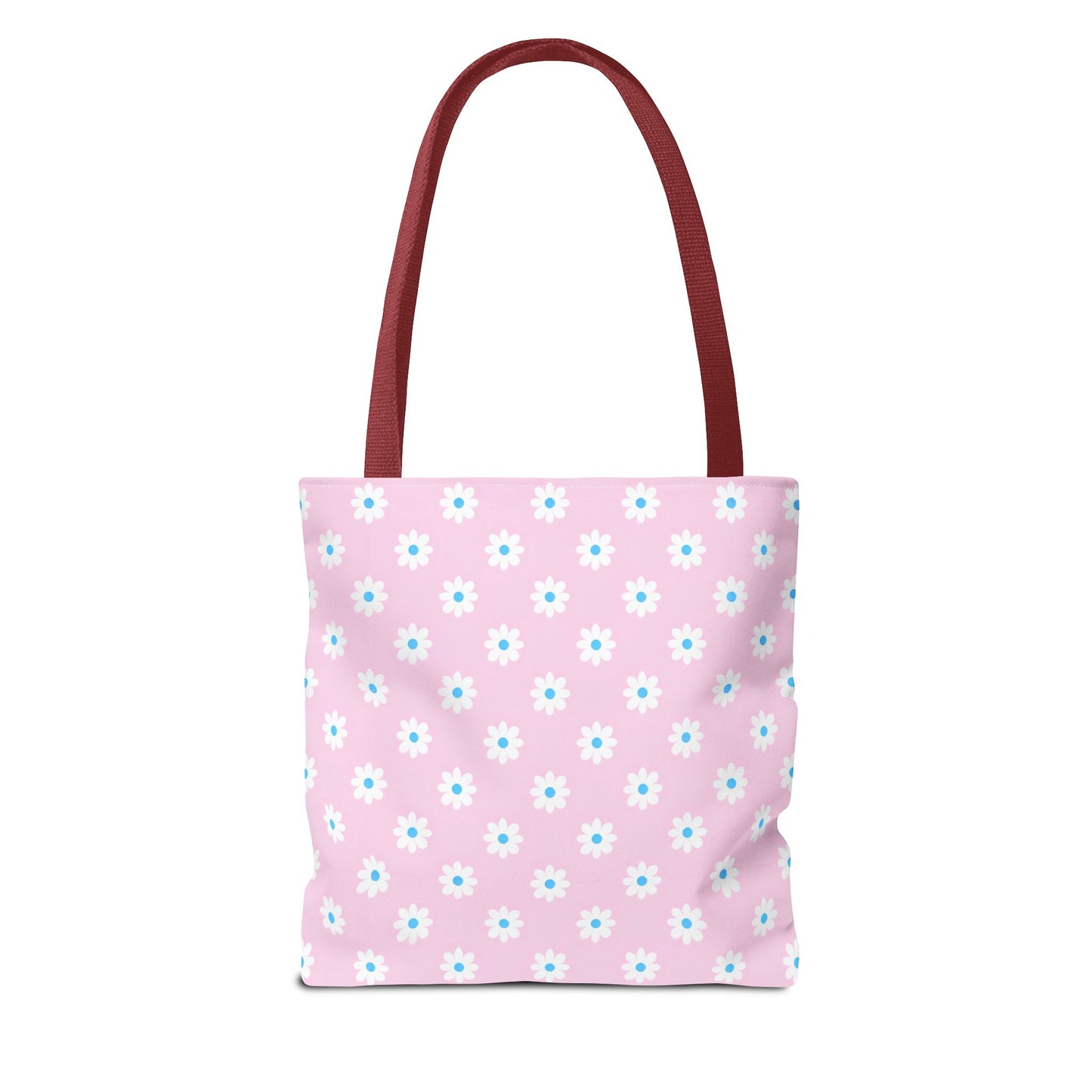 Pink Daisy Pattern Tote Bag — Floral Everyday Canvas Shopper