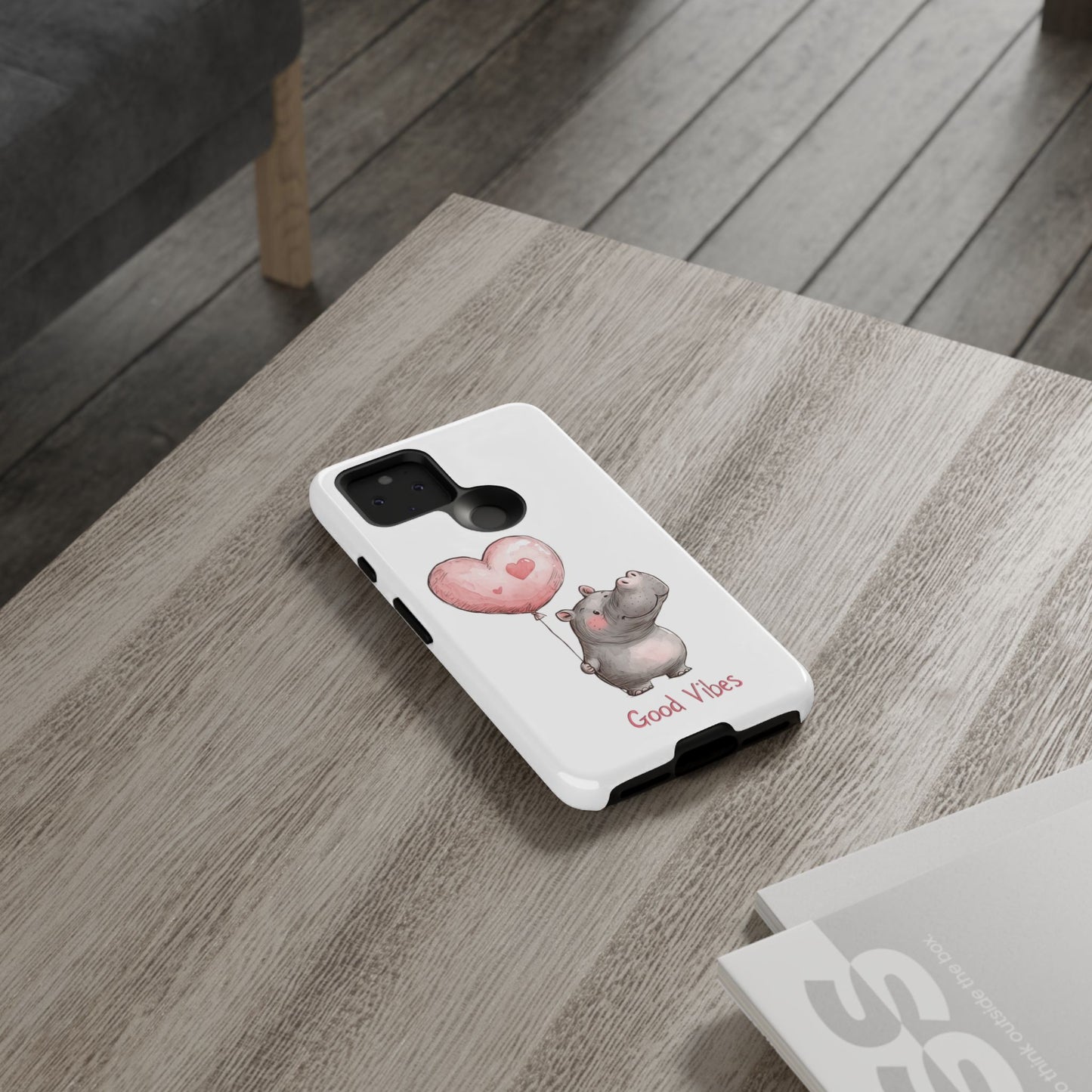 Cute Hippo Phone Case - Good Vibes Design, Animal Lover Gift, Fun Accessory, Birthday Present, Phone Accessories