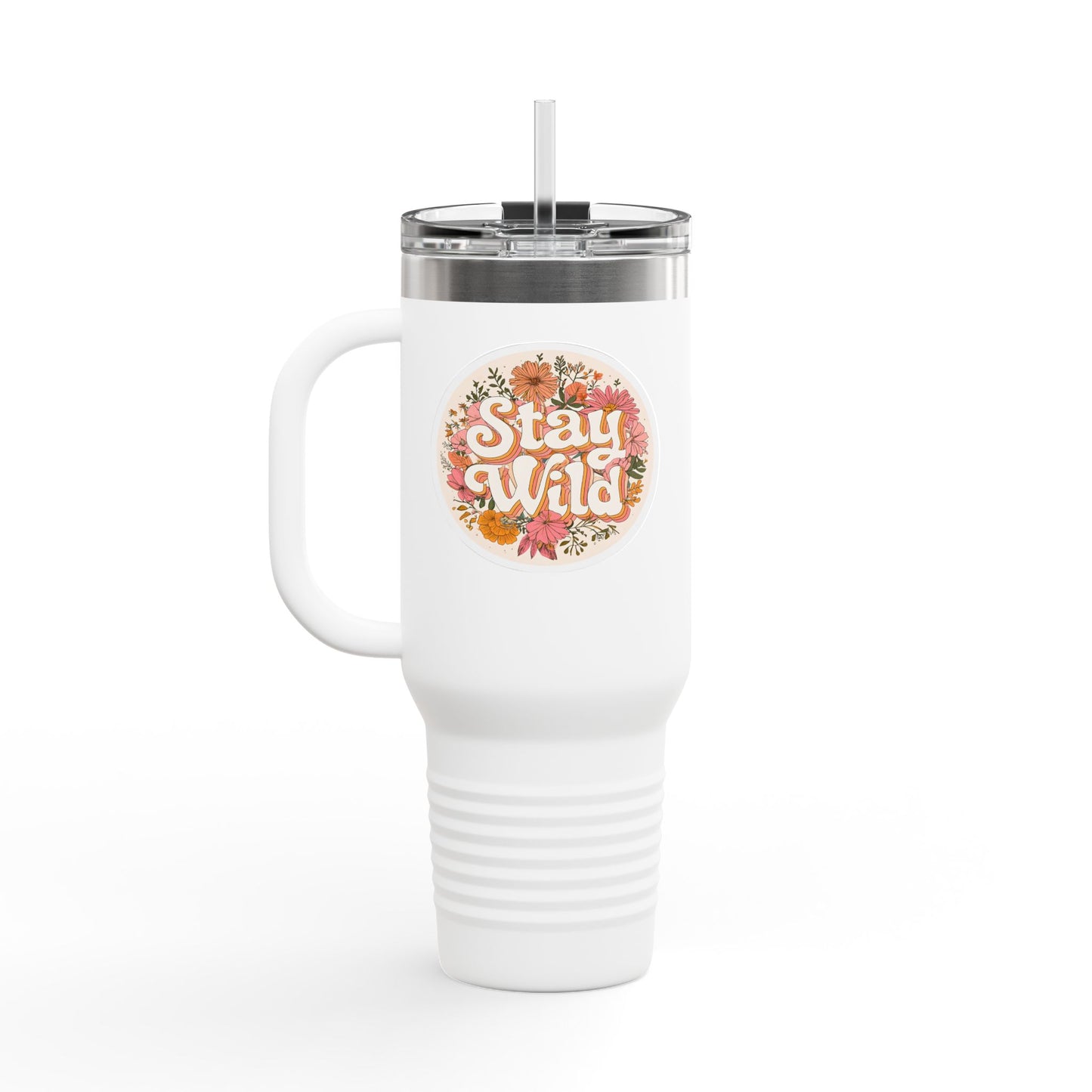 Stay Wild Floral 40oz Insulated Travel Mug