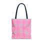 Cute Pink Gingham Tote Bag - Reusable Shopping Bag, Beach Tote