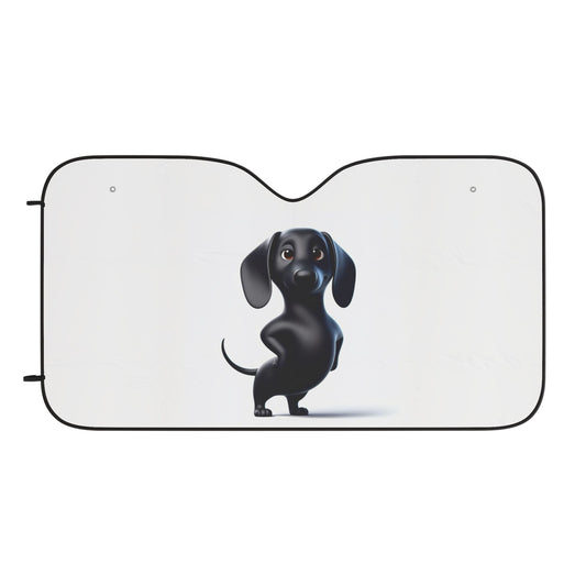 Dachshund Car Sun Shade – Cute Black Wiener Dog Windshield Protector