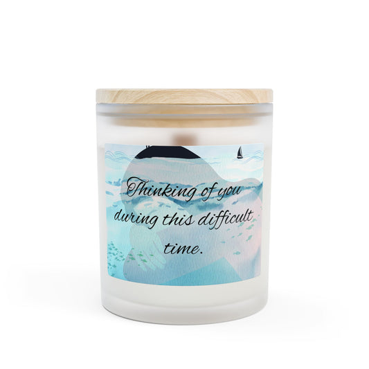 Frosted Glass Candle - Thinking of You, Relaxing Home Decor, Thoughtful Gift, Aromatherapy Candle, Scented Candle for Comfort