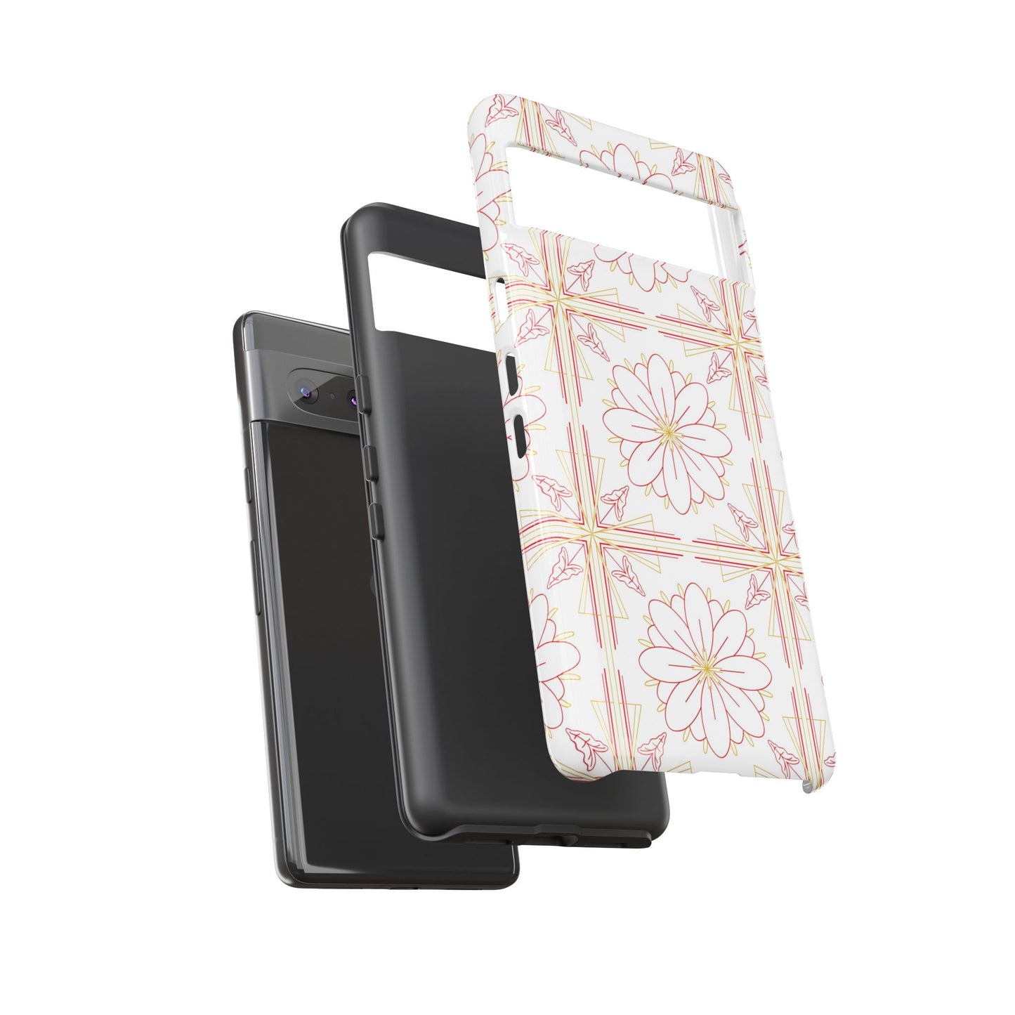 Floral Pattern Phone Case - Stylish Tough Case, Flower Design, Cute Mobile Cover, Phone Accessory, Gift for Her, Spring Style