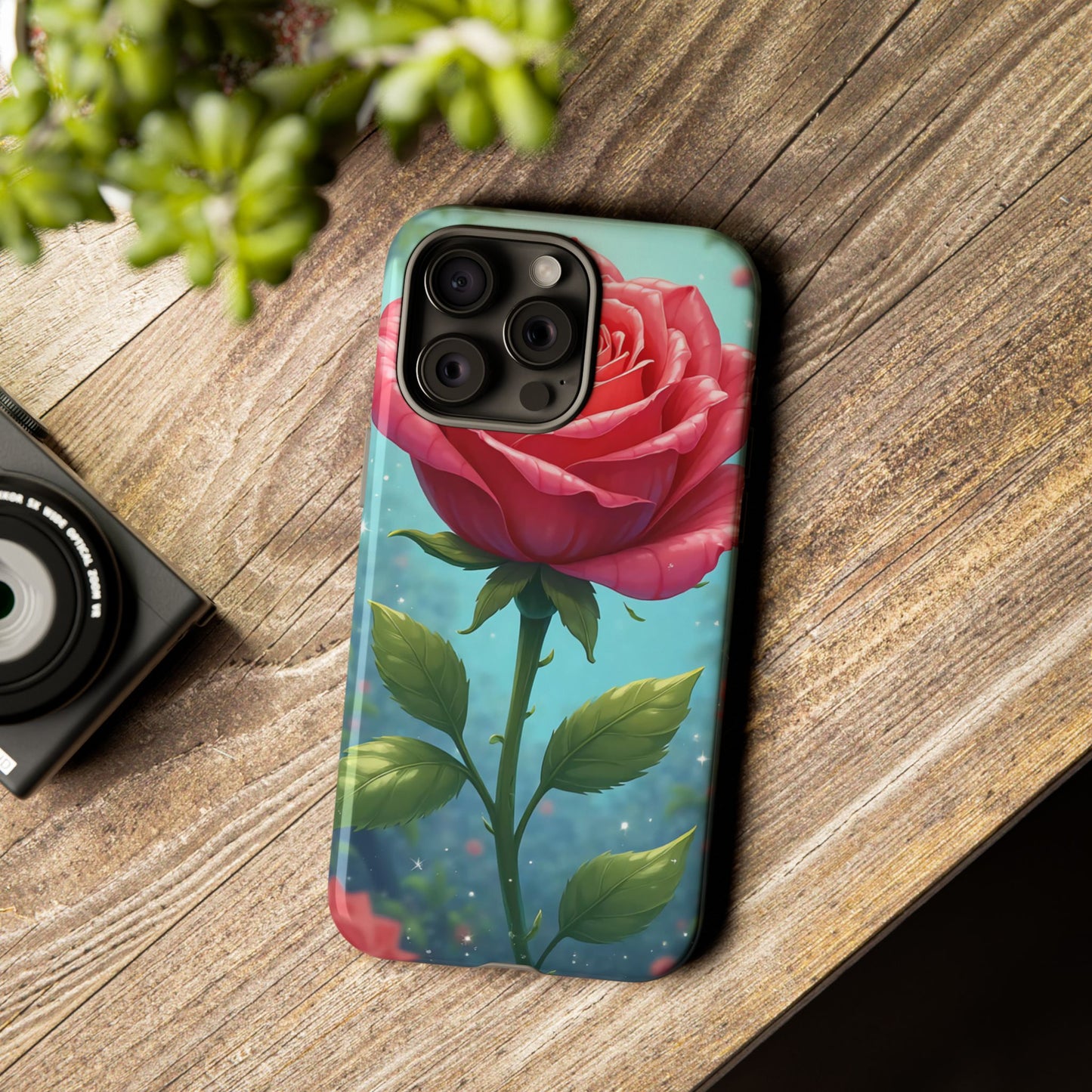 Floral Phone Case, Tough Cases with Elegant Rose Design, Stylish iPhone Cover, Rose Flower Gift for Nature Lovers, Unique Mobile Accessories
