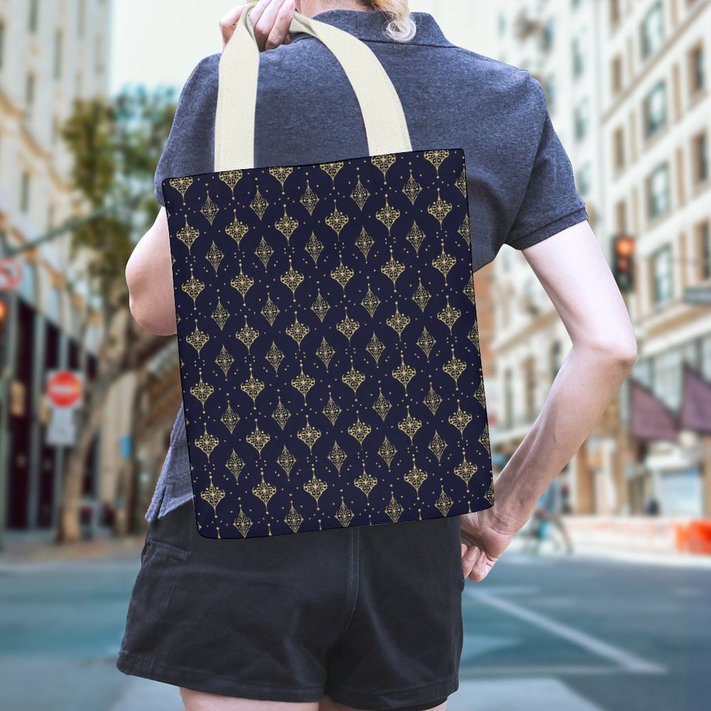 Canvas Material Tote Bags with Interior Pocket