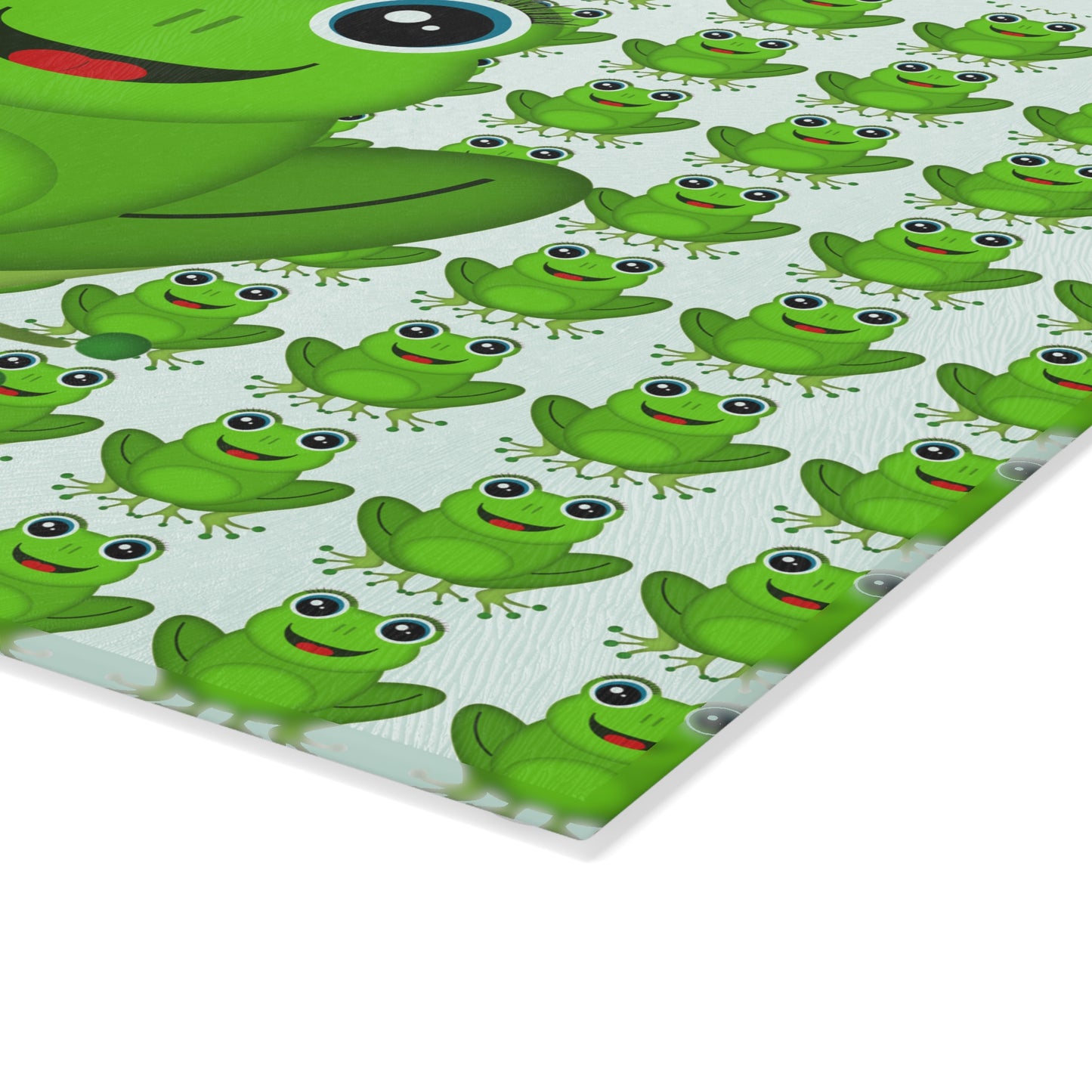 Cheerful Frog Design Glass Cutting Board, Kitchen Decor, Gift for Nature Lovers, Funny Cooking Gift, Frog Lover's Kitchen