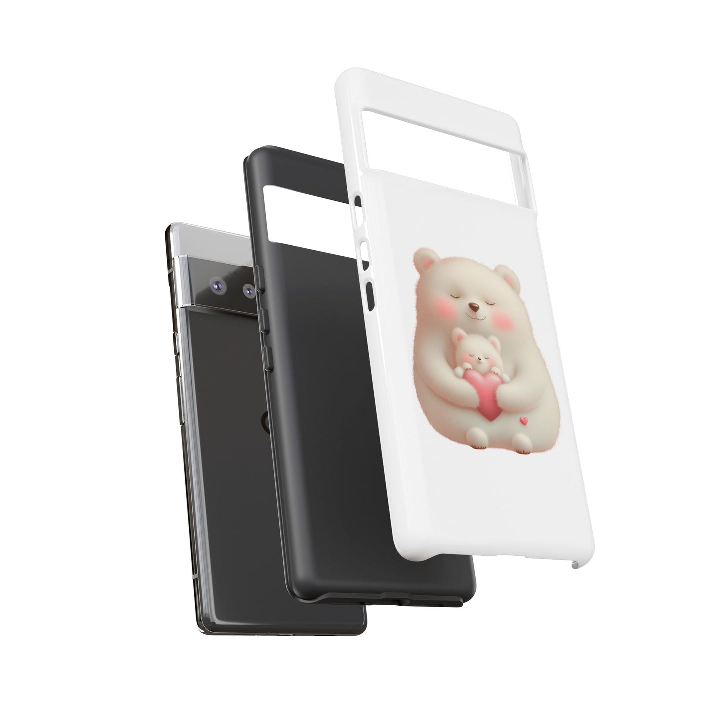 Cute Bear Phone Case, Tough Cases, Animal Lover Gift, Kids Accessories, Mother’s Day, Heartwarming Design