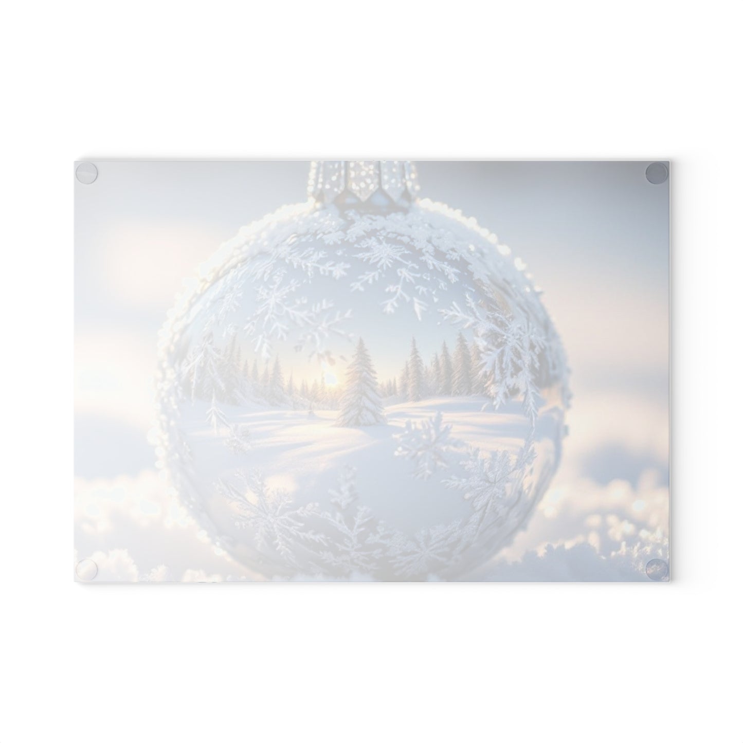 Winter Wonderland Glass Cutting Board, Holiday Kitchen Decor, Snowy Scene Art, Unique Gift for Chefs, Christmas & Winter Celebrations