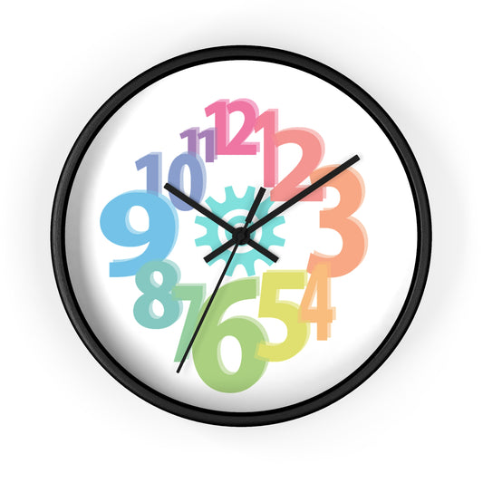 Colorful Number Wall Clock, Modern Home Decor, Unique Gift for Kids, Office Wall Decor, Educational Timepiece