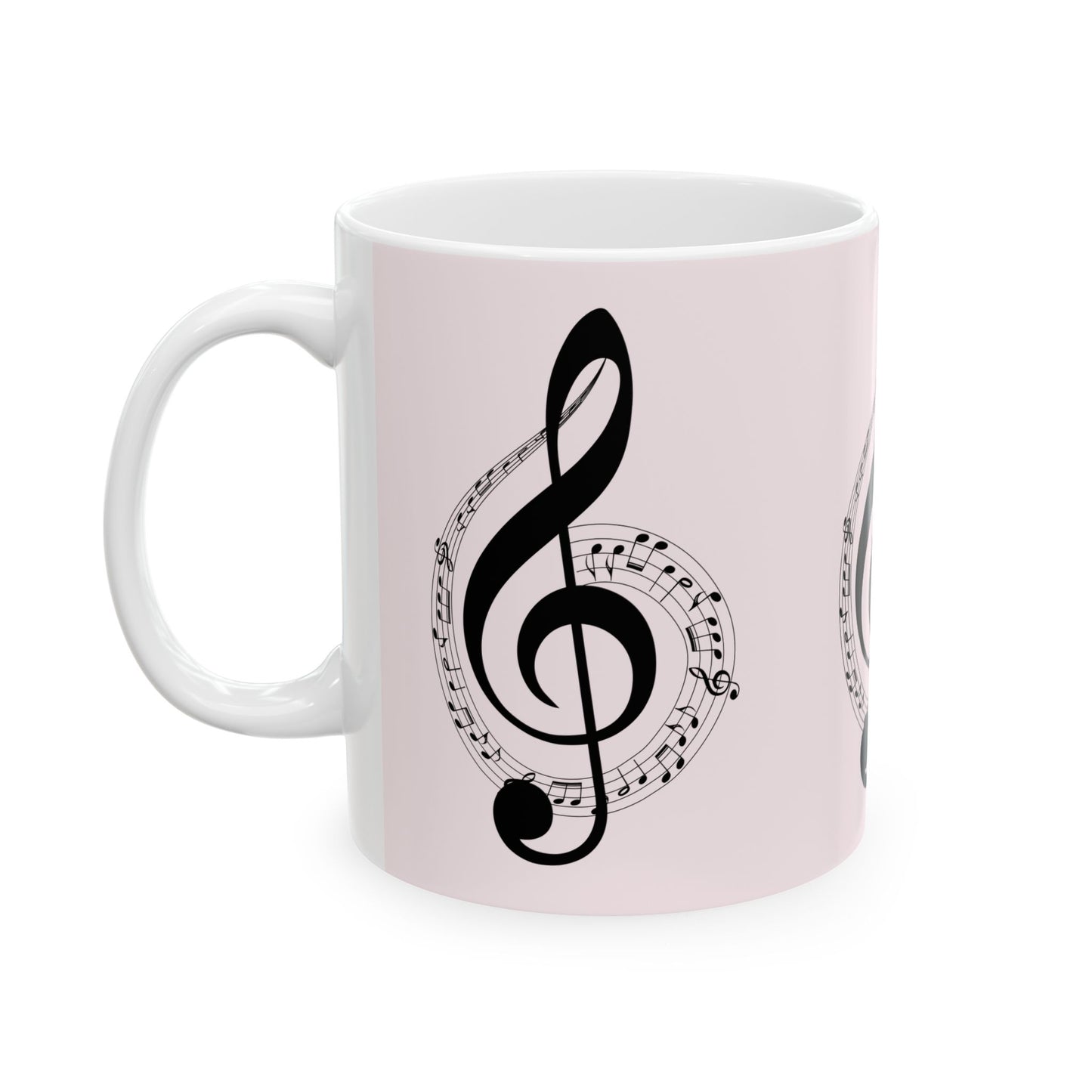 Musical Treble Clef Ceramic Mug — Sheet Music Coffee Cup (11oz & 15oz)