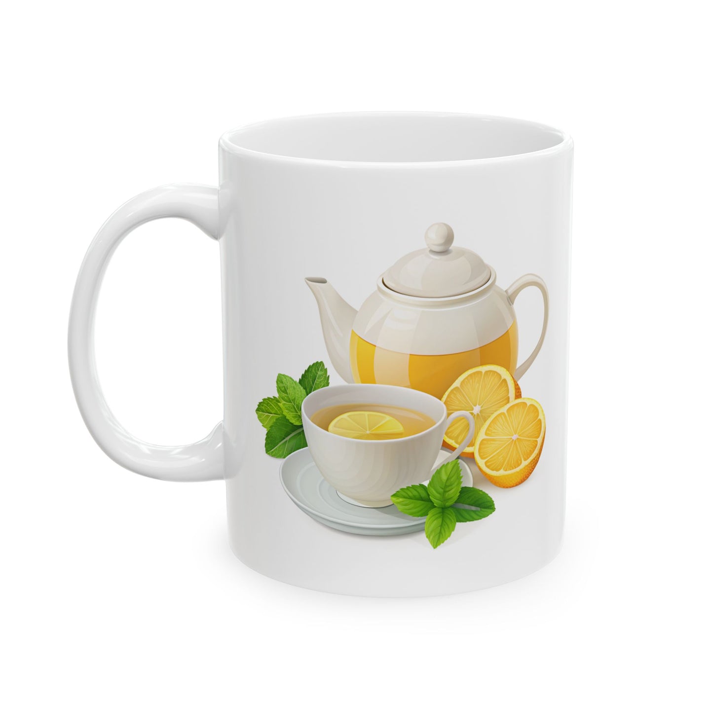 Citrus Delight Ceramic Mug - Refreshing Lemonade Design, Perfect for Tea Lovers, Kitchen Decor, Gift for Friends, Summer Sips