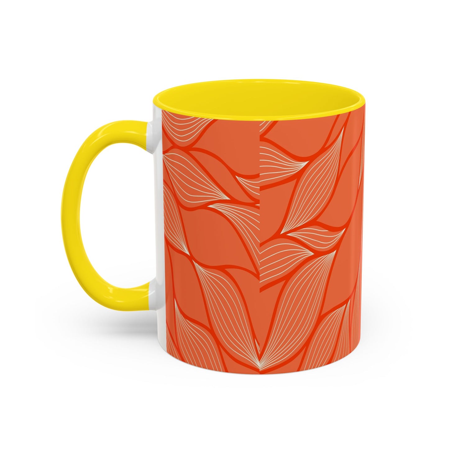 Stylish Accent Coffee Mug, Floral Pattern Drinkware, Unique Gift for Coffee Lovers, Home Decor, Kitchenware, Vibrant Design