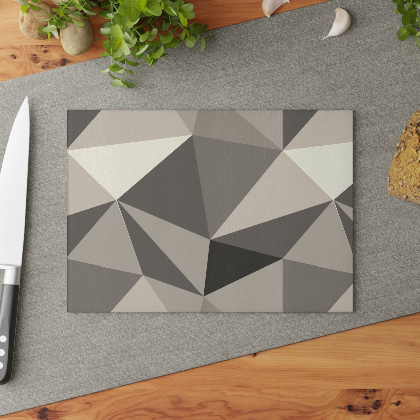 Stylish Glass Cutting Board, Geometric Kitchen Decor, Modern Gift for Chefs, Housewarming, Wedding, Functional Art