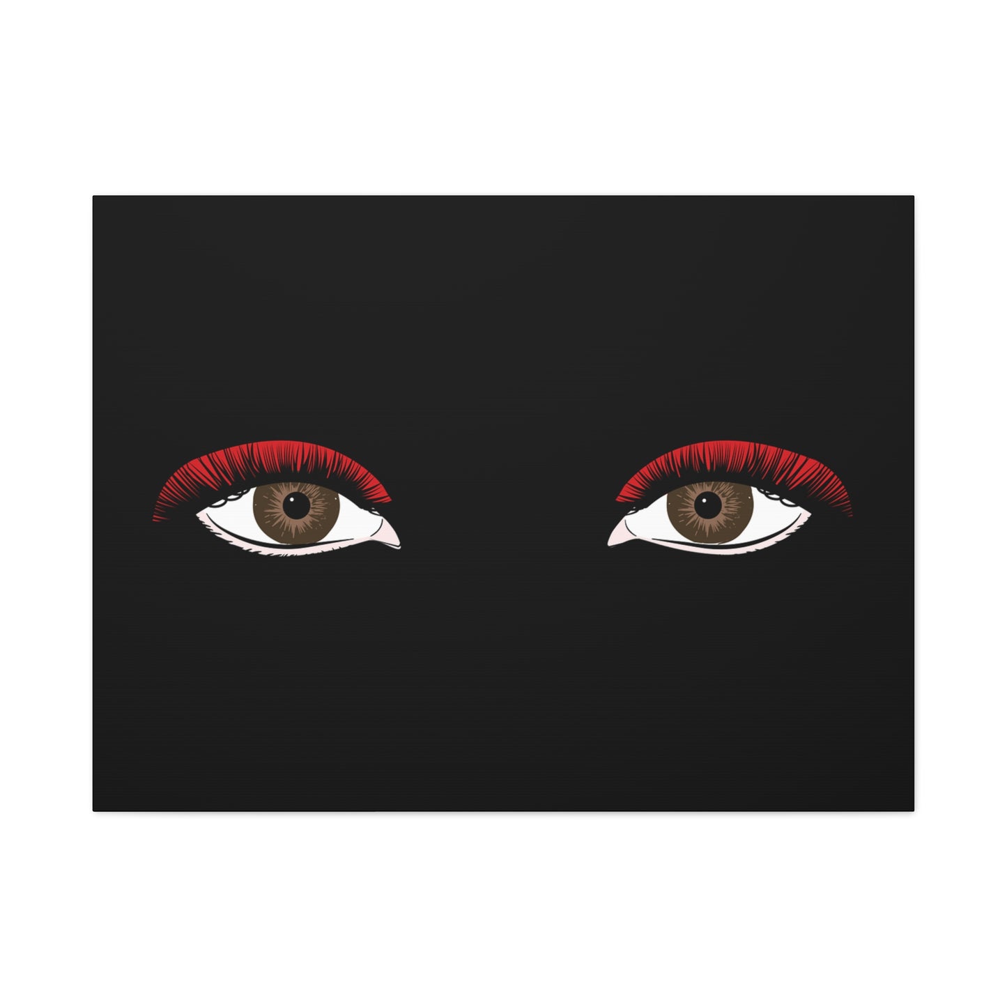 Red Lashes Wall Art Canvas — Glam Eyes Makeup Decor