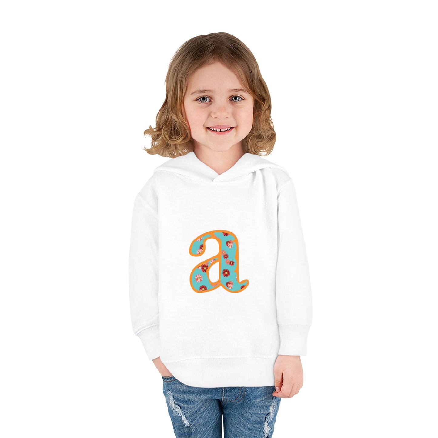 Personalized Toddler Fleece Hoodie, Cozy Kids Sweatshirt, Customizable Letter Hoodie, Fun Pullover for Toddlerwear, Perfect Gift for Kids