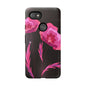 Floral iPhone Case | Tough Cases with Pink Poppy Design, Elegant Flower Phone Cover, Gift for Her, Spring Accessories, Chic Tech