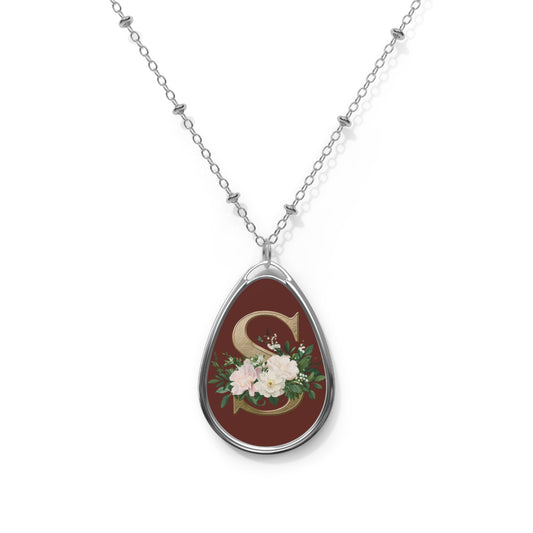 Personalized Floral Initial Necklace, Elegant Gift for Her, Birthdays